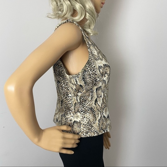 Vintage Lined Animal Print Tank Top with Back Zip-Up - Picture 3 of 10